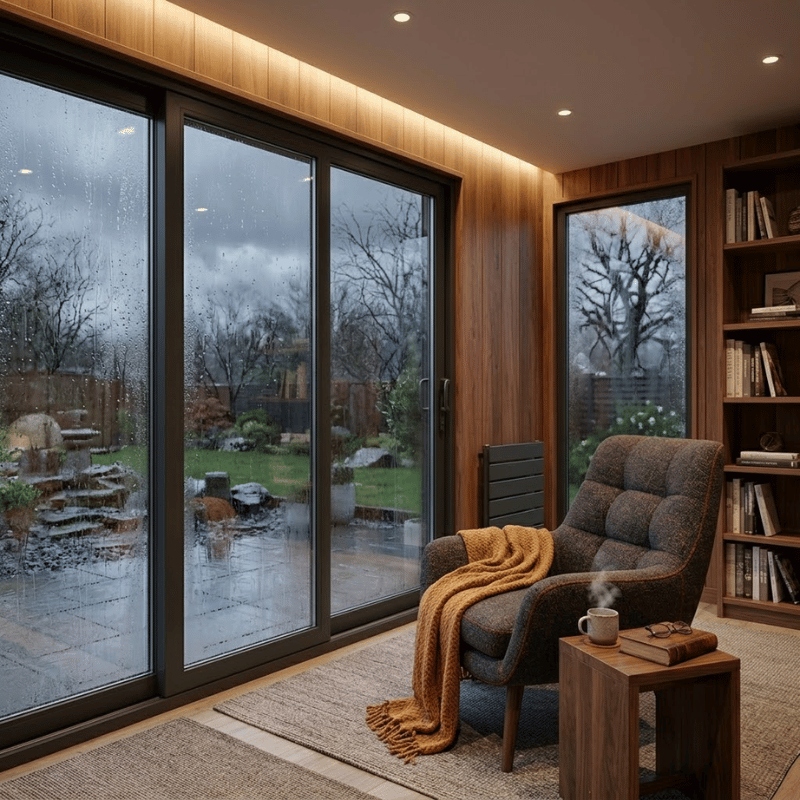 Fully insulated garden room.